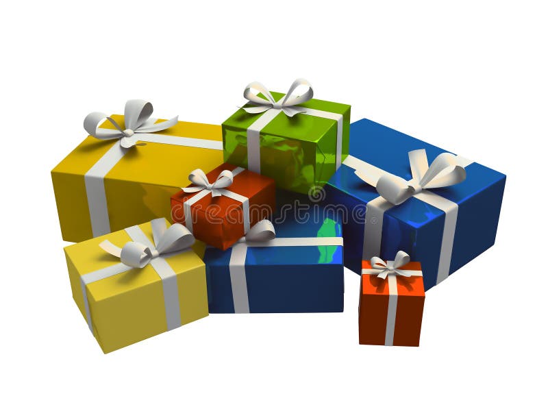 Kleurrijke giftdoos op witte achtergrond royalty-vrije illustratie Kleurrijke giftdoos op witte achtergrond royalty-vrije illustratie