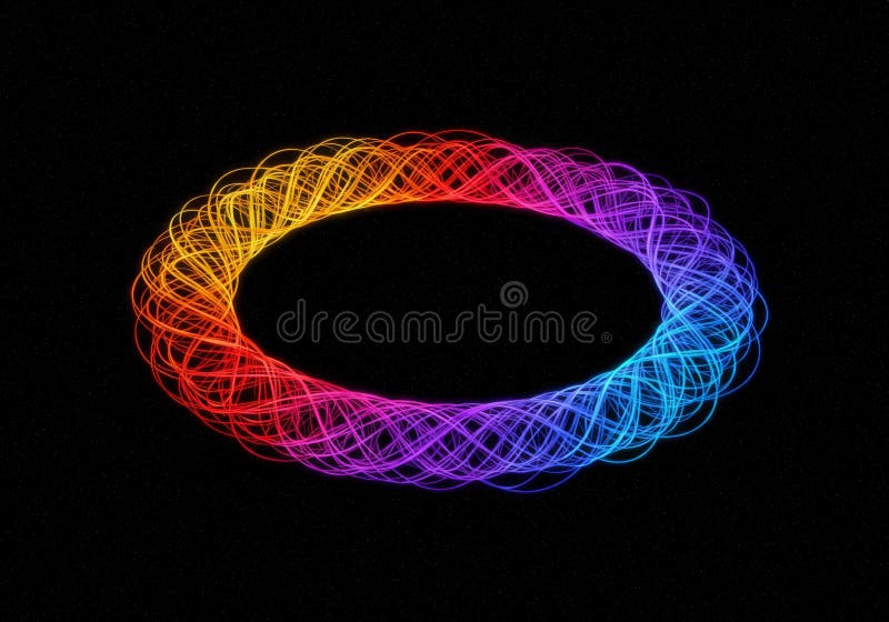 Kleurrijke golvende ring in Cosmic Space Background royalty-vrije illustratie