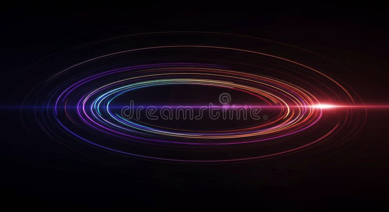 Kleurrijke Gloeiende Ringen Abstracte Achtergrond stock illustratie