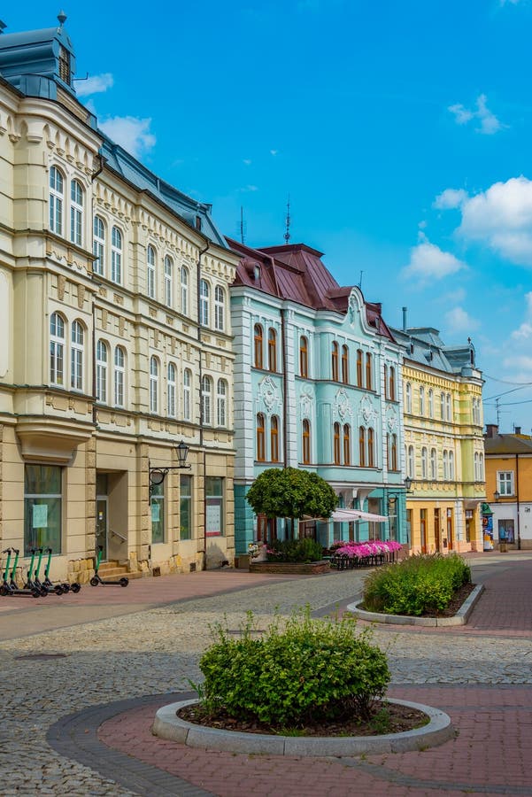Kleurrijke huizen in Tarnow, Polen royalty-vrije stock fotografie