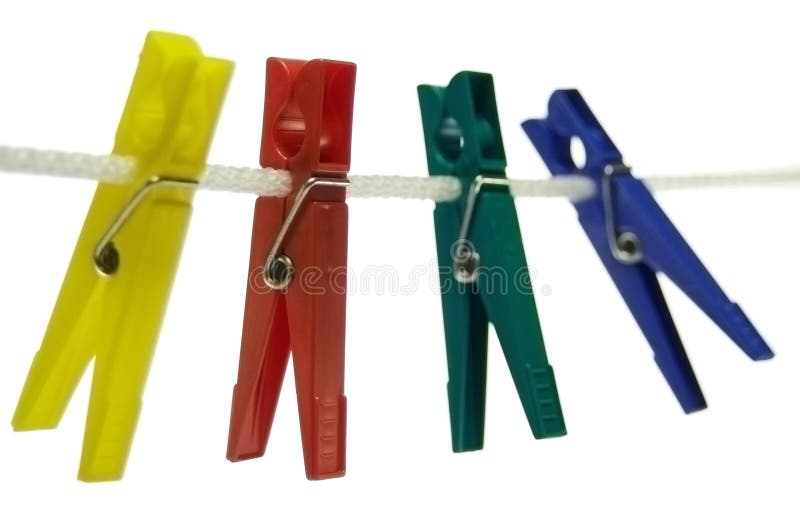 Kleurrijke wasknijpers stock fotografie