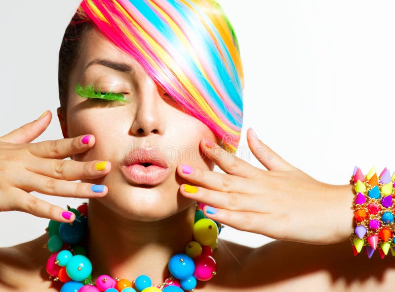 Kleurrijke Make-up, Haar En Toebehoren Stock Foto - Image of ...