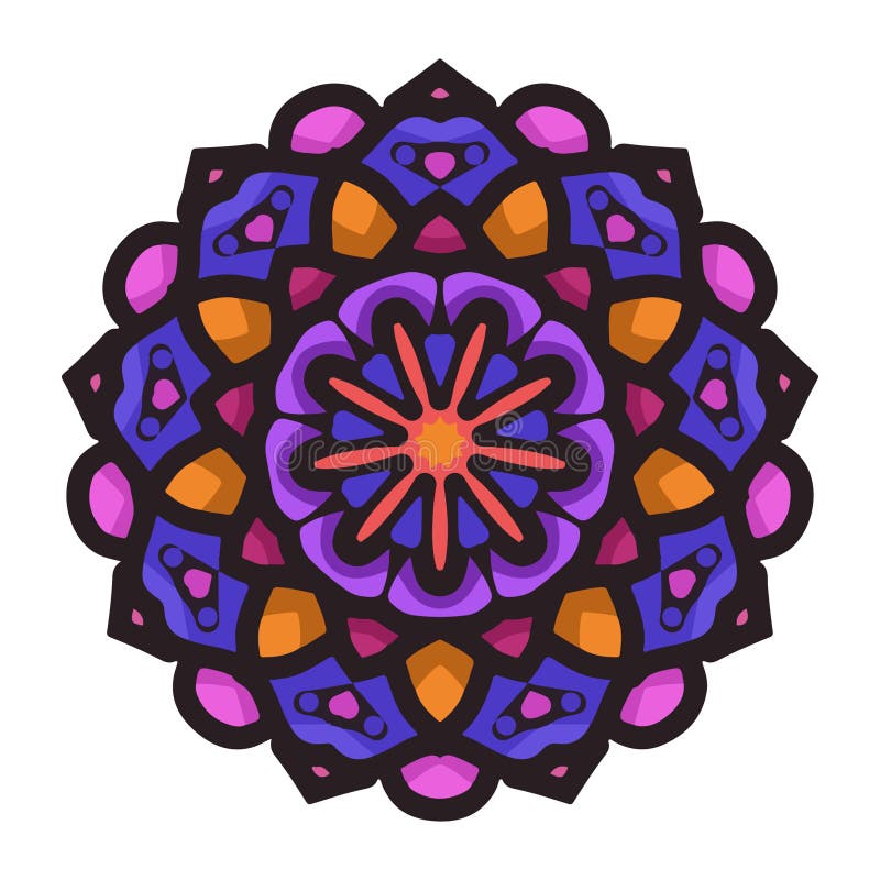 Kleurrijke mandalakunst met bloemenmotievenelement Indische mandalakunst met uitstekende stijl royalty-vrije illustratie Kleurrijke mandalakunst met bloemenmotievenelement Indische mandalakunst met uitstekende stijl royalty-vrije illustratie