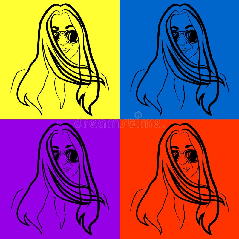 Kleurrijke meisjes in geplaatste glazen vector illustratie Kleurrijke meisjes in geplaatste glazen vector illustratie