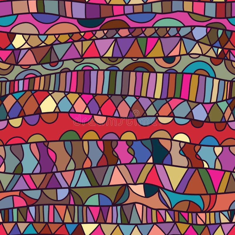 Kleurrijke naadloze patroon van de lijn het horizontale tekening