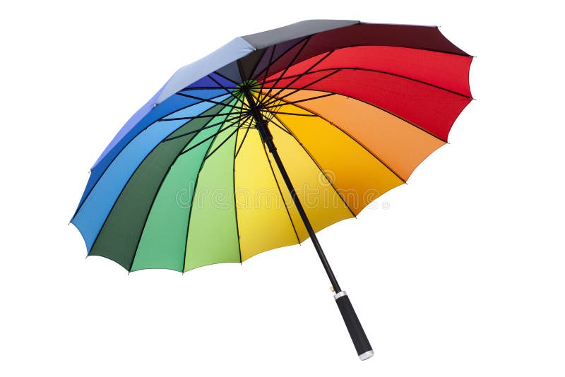 A colored umbrella isolated on a white background. A colored umbrella isolated on a white background