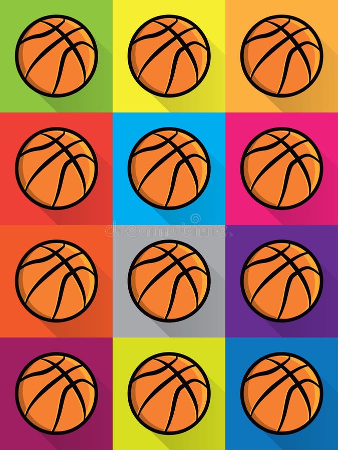 Kleurrijke van Basketbalpictogrammen Illustratie Als achtergrond stock illustratie Kleurrijke van Basketbalpictogrammen Illustratie Als achtergrond stock illustratie