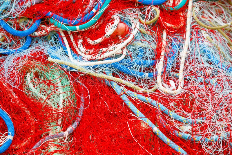 Kleurrijke visnet dichte omhooggaande, commerciële visnetten royalty-vrije stock foto's Kleurrijke visnet dichte omhooggaande, commerciële visnetten royalty-vrije stock foto's