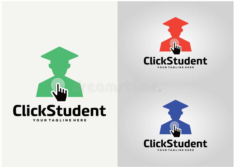 Klicka på mallen för design av studentlogotyp vektor illustrationer
