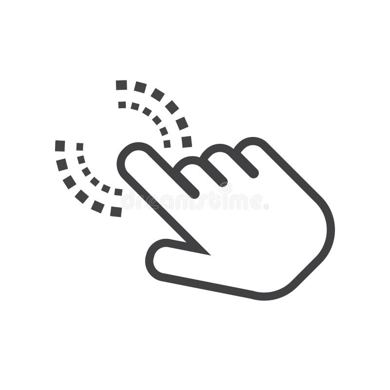 Klickenhandikone Flacher Vektor des Cursor-Fingerzeichens stock abbildung
