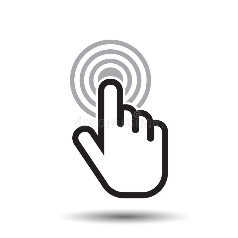 Klickenhandikone Flacher Vektor des Cursor-Fingerzeichens vektor abbildung
