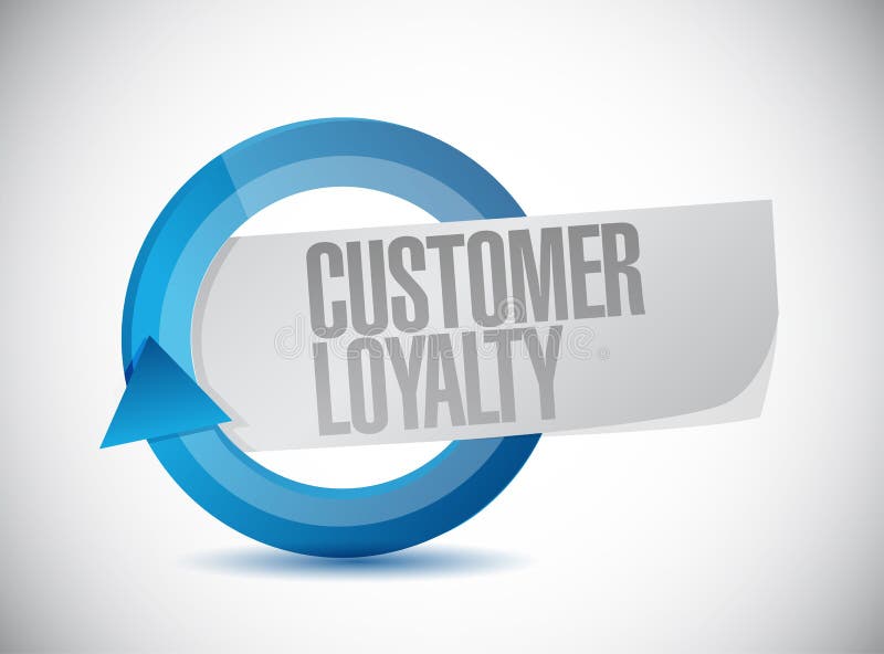 customer loyalty blue cycle sign concept illustration design over white. customer loyalty blue cycle sign concept illustration design over white