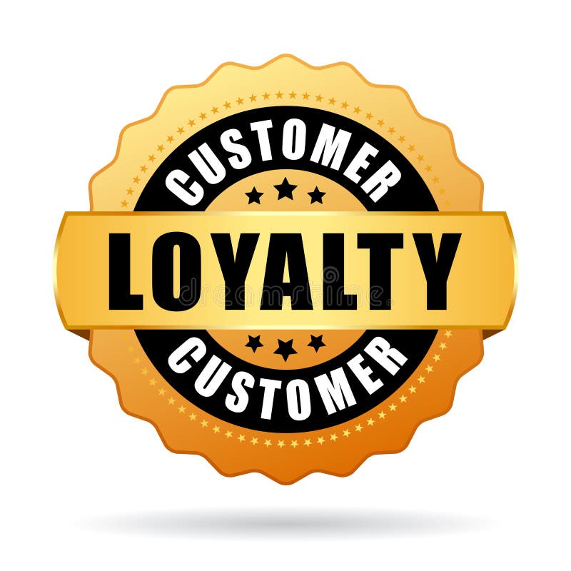 Customer loyalty program gold vector icon isolated on white background. Customer loyalty program gold vector icon isolated on white background