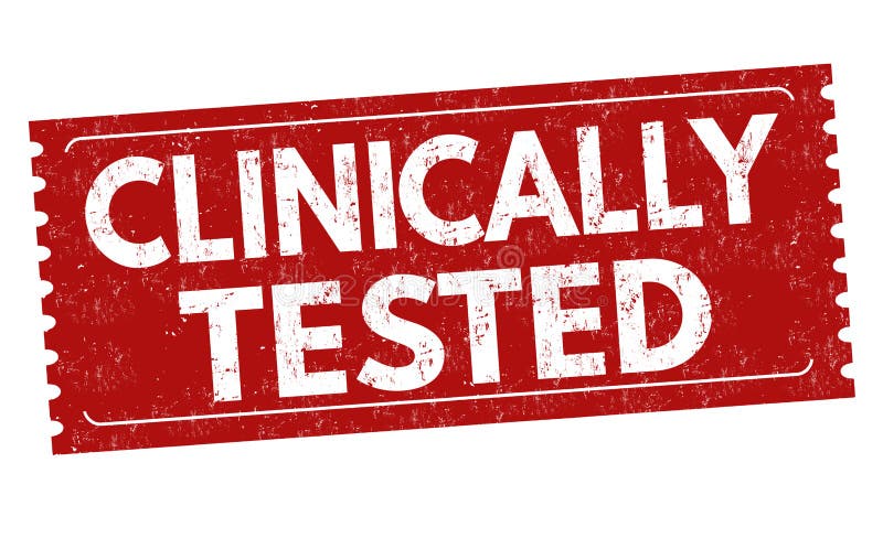 Klinisch geprüftes Zeichen oder Stempel stock abbildung