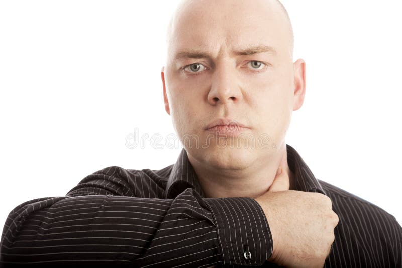 klipp den head mannen av tumen arkivbild klipp den head mannen av tumen arkivbild