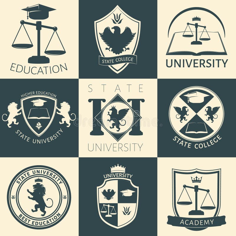 Klistermärkear för universitetheraldiktappning royaltyfri illustrationer Klistermärkear för universitetheraldiktappning royaltyfri illustrationer