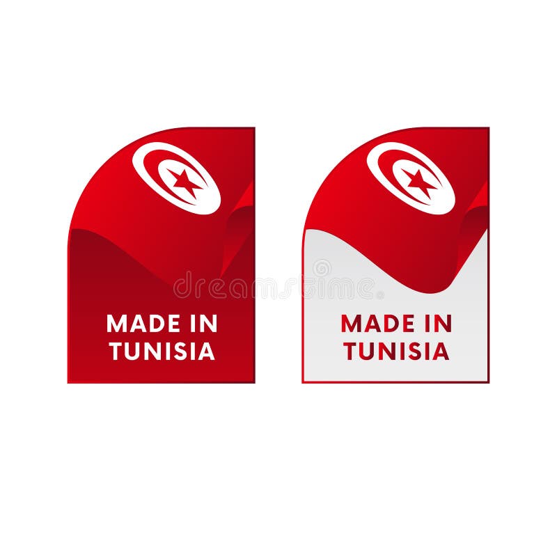 Klistermärkear som göras i Tunisien vektor vektor illustrationer Klistermärkear som göras i Tunisien vektor vektor illustrationer