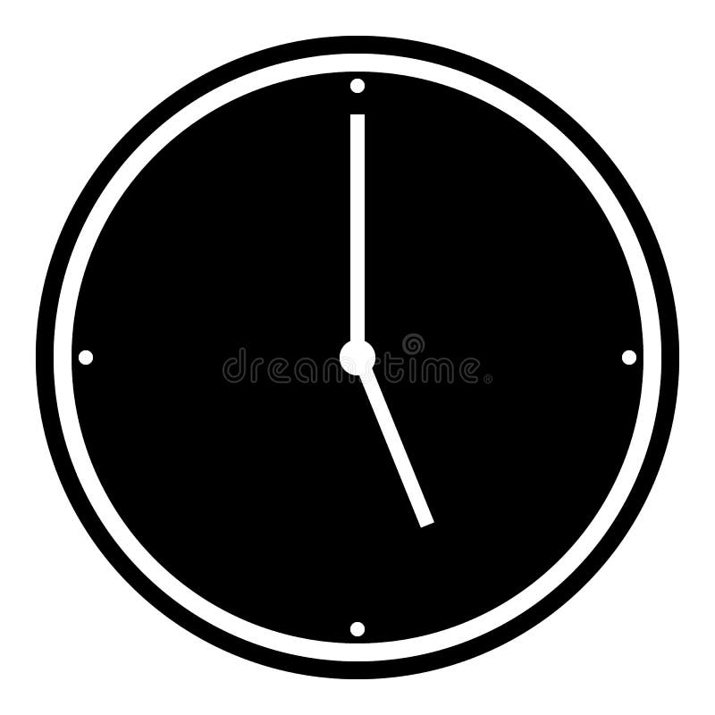 Klockasymbol på vit royaltyfri illustrationer