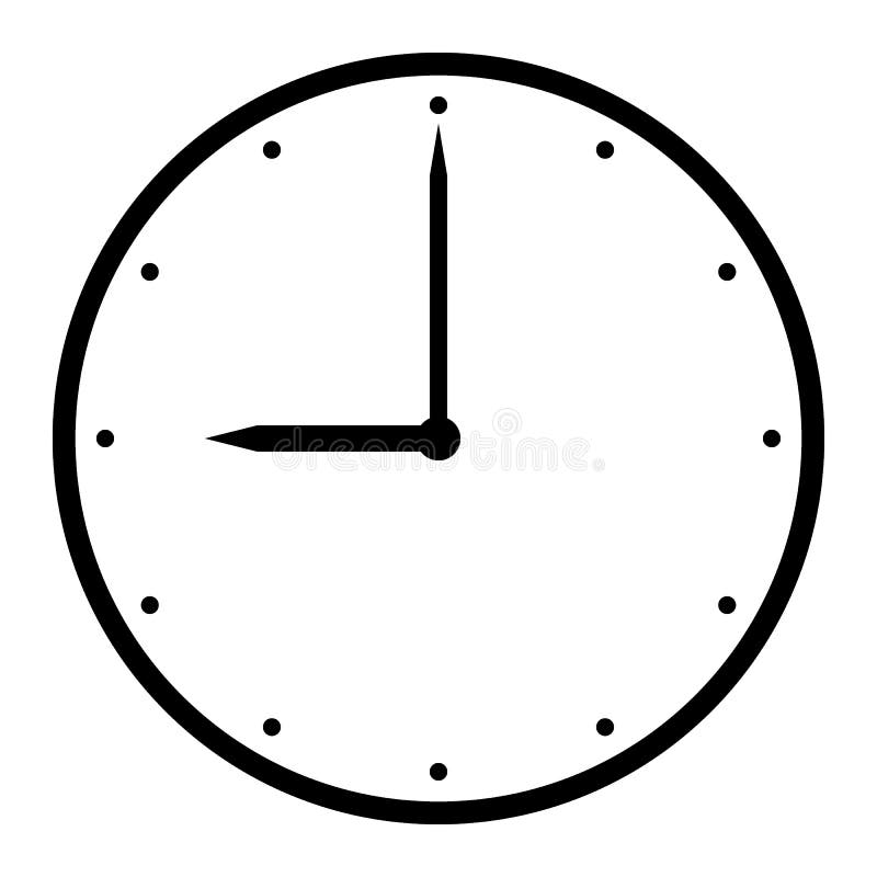 Klockasymbol på vit royaltyfri illustrationer