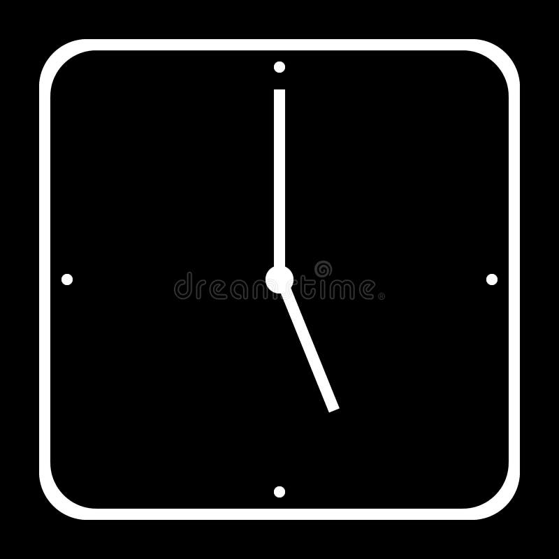 Klockasymbol på vit vektor illustrationer
