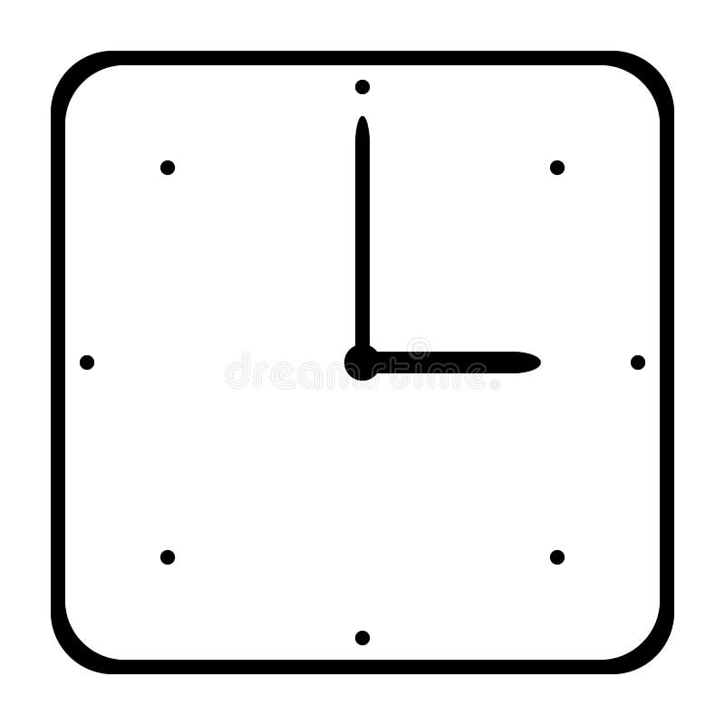 Klockasymbol på vit royaltyfri illustrationer