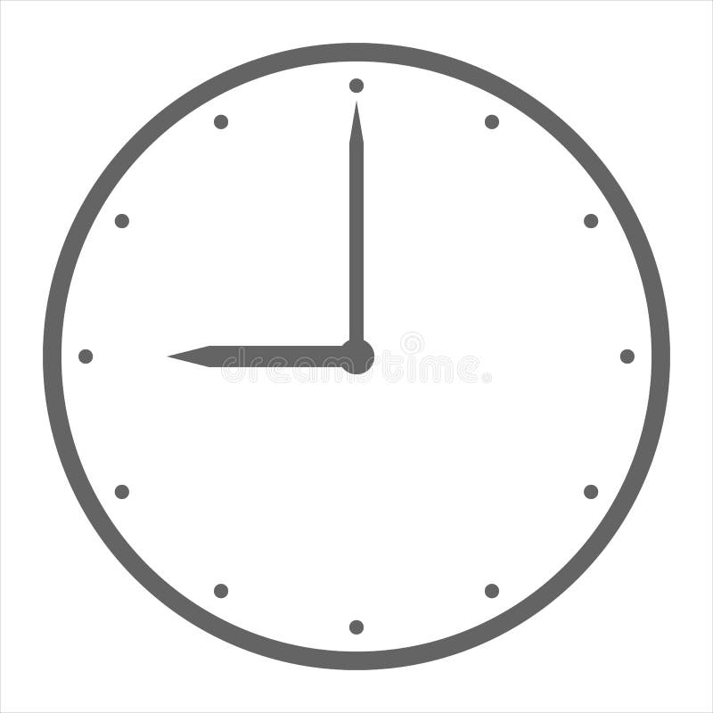 Klockasymbol på vit vektor illustrationer