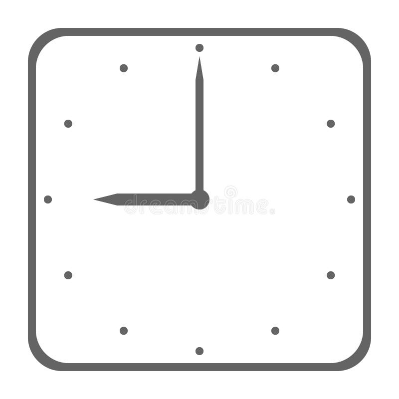 Klockasymbol på vit stock illustrationer