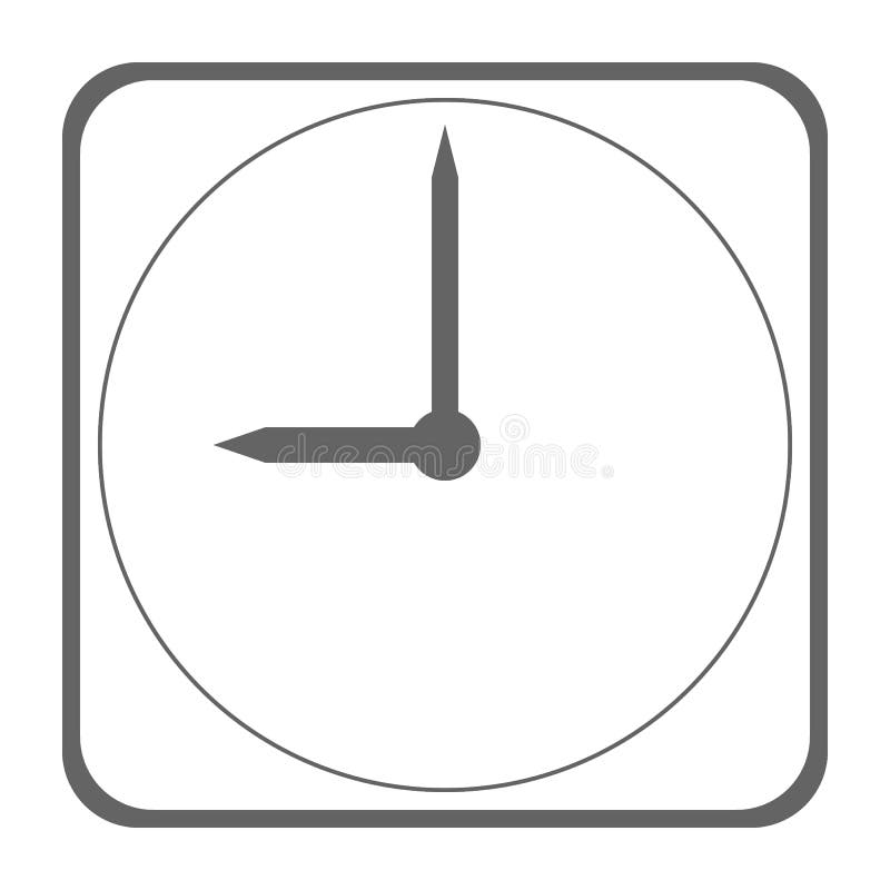 Klockasymbol på vit stock illustrationer