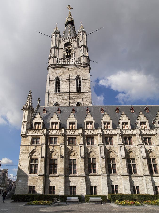 Klokketoren van Gent royalty-vrije stock afbeeldingen Klokketoren van Gent royalty-vrije stock afbeeldingen