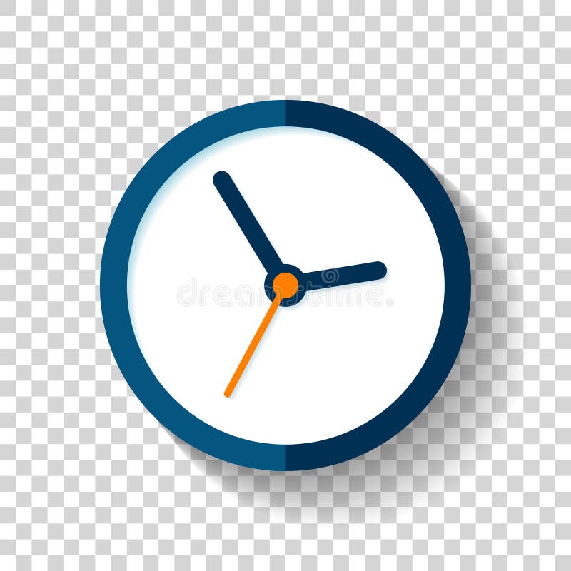 Klokpictogram in vlakke stijl, ronde tijdopnemer op transparante achtergrond Eenvoudig bedrijfshorloge Vectorontwerpelement voor royalty-vrije illustratie Klokpictogram in vlakke stijl, ronde tijdopnemer op transparante achtergrond Eenvoudig bedrijfshorloge Vectorontwerpelement voor royalty-vrije illustratie