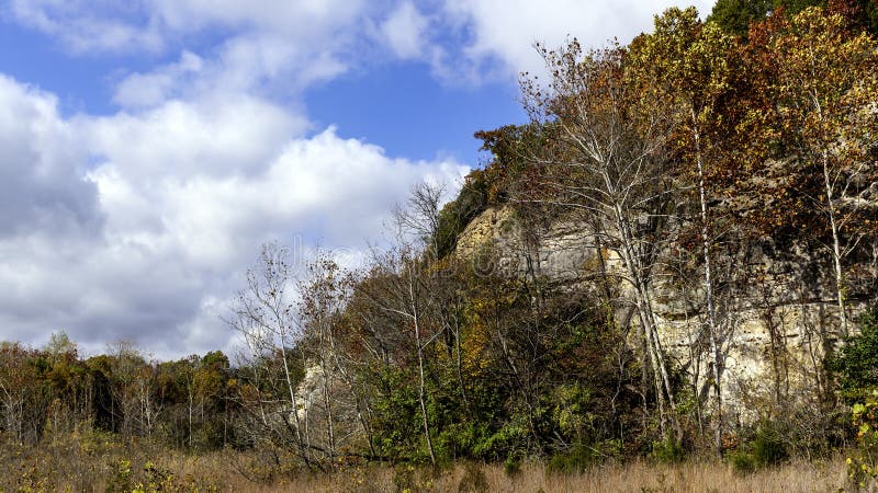 Klondike Park Landscape with Bluff and Trees Stock Photo - Image of ...