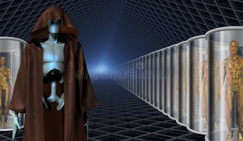 Klone und ihre Roboterwächter vektor abbildung