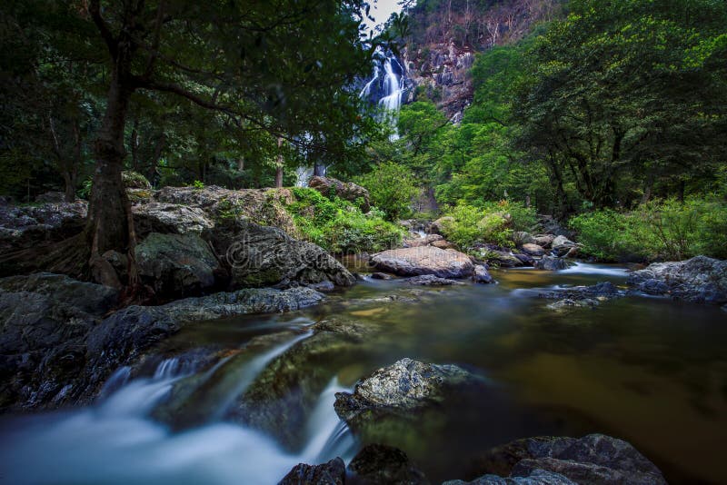 Klong lan waterfall national park northern of thailand stock image