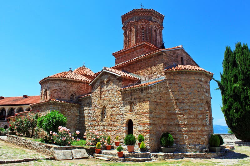 Kloster av St Naum, Ohrid, Makedonien arkivbilder Kloster av St Naum, Ohrid, Makedonien arkivbilder