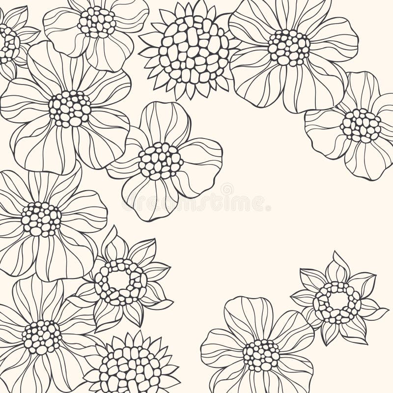klotterblommor skisserade vektorn stock illustrationer klotterblommor skisserade vektorn stock illustrationer