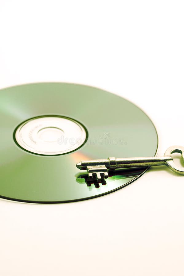 Key on top of data cd. Secure data. Key on top of data cd. Secure data.
