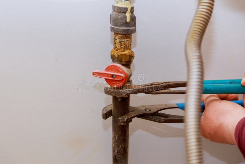 kluven gaslinje för naturgas som gasar worktop nära hoben arkivfoton kluven gaslinje för naturgas som gasar worktop nära hoben arkivfoton