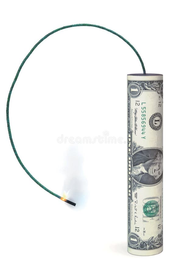 Dollar shaped like a firecracker. Dollar shaped like a firecracker
