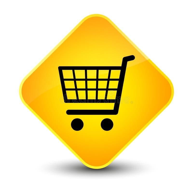 Knapp för diamant för Ecommercesymbol elegant gul vektor illustrationer