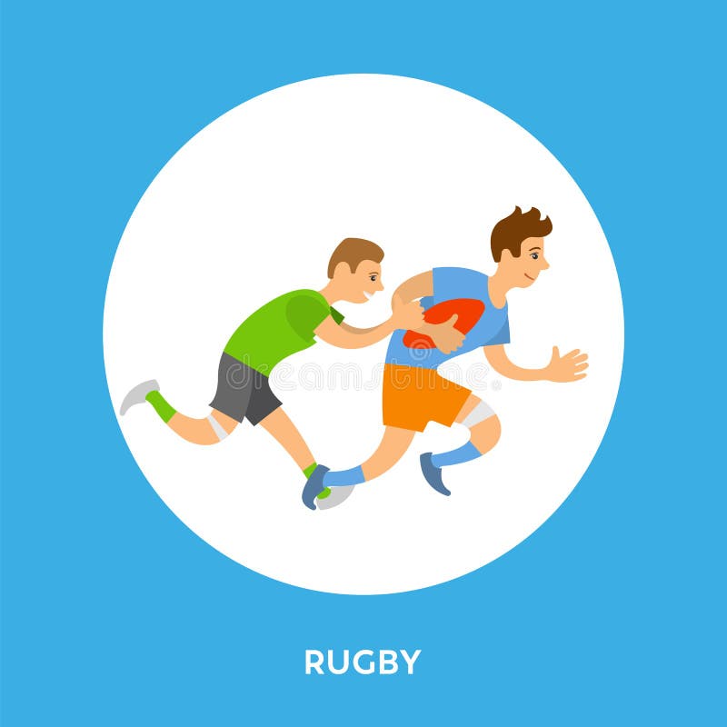 Knapp och spelare för ram för lek för rugbyligafotboll vektor illustrationer Knapp och spelare för ram för lek för rugbyligafotboll vektor illustrationer