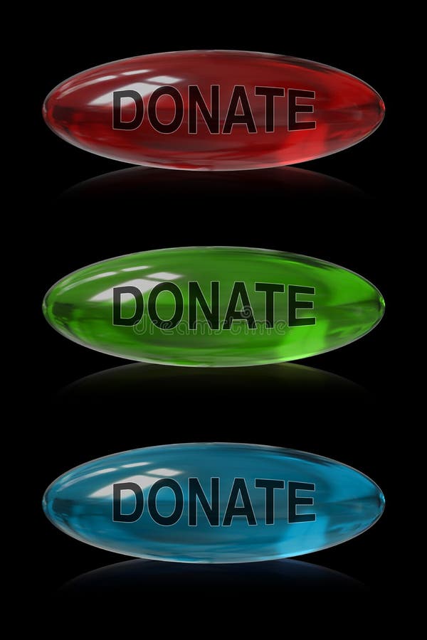 Knappen donerar stock illustrationer