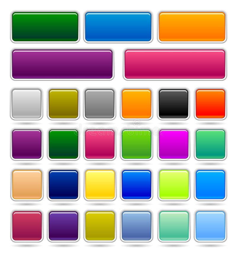 vector Collection square button color. vector Collection square button color