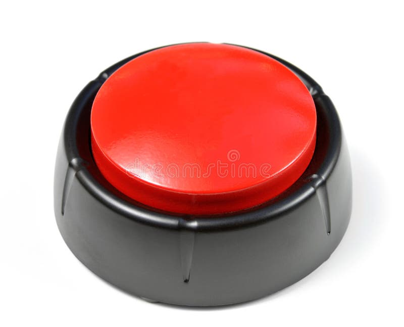 Push button on white. Red top, black base. Push button on white. Red top, black base.
