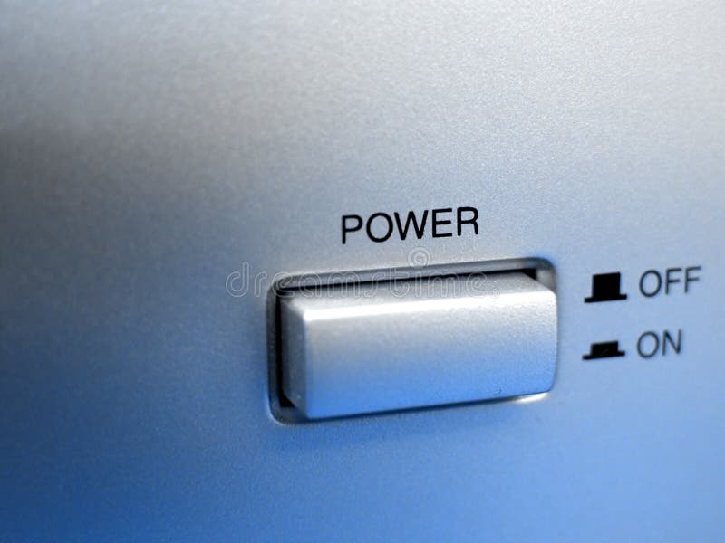 Closeup of a power button. Closeup of a power button