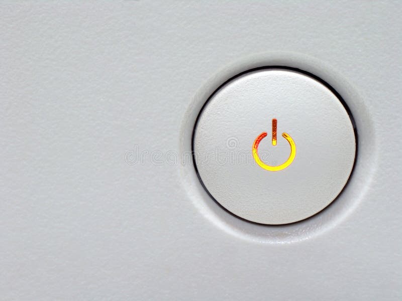 Grey power button with illumination. Grey power button with illumination