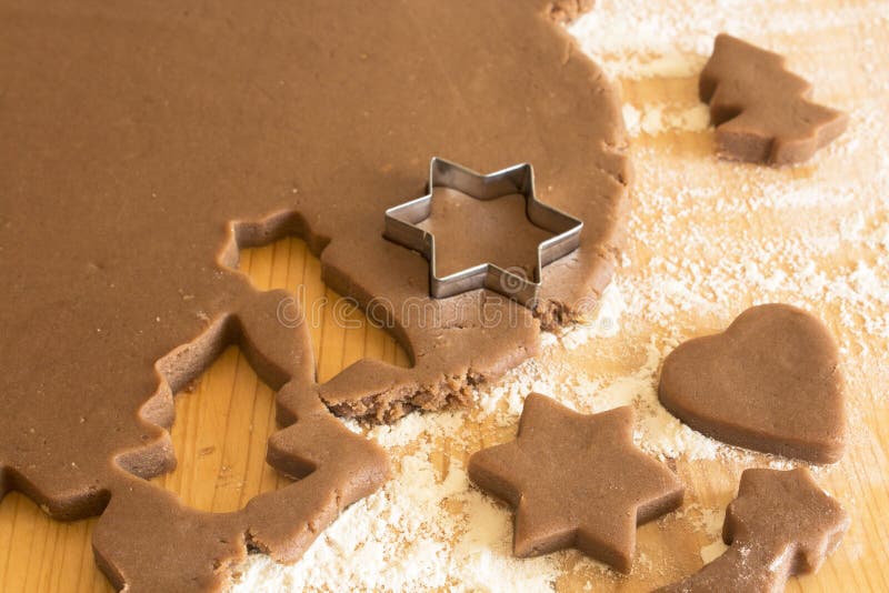 Kneading Gingerbread Cookies on the Plank Table Stock Photo Image of