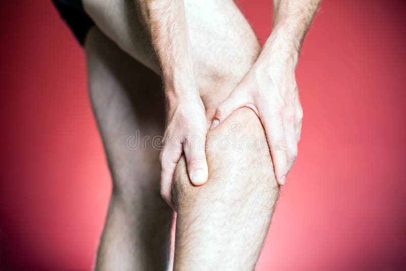 Knee Pain, man leg massage
