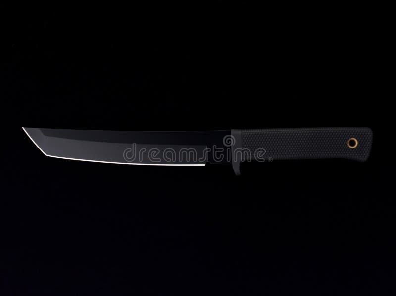 Knife with black blade stock photo. Image of light, handle 14058306