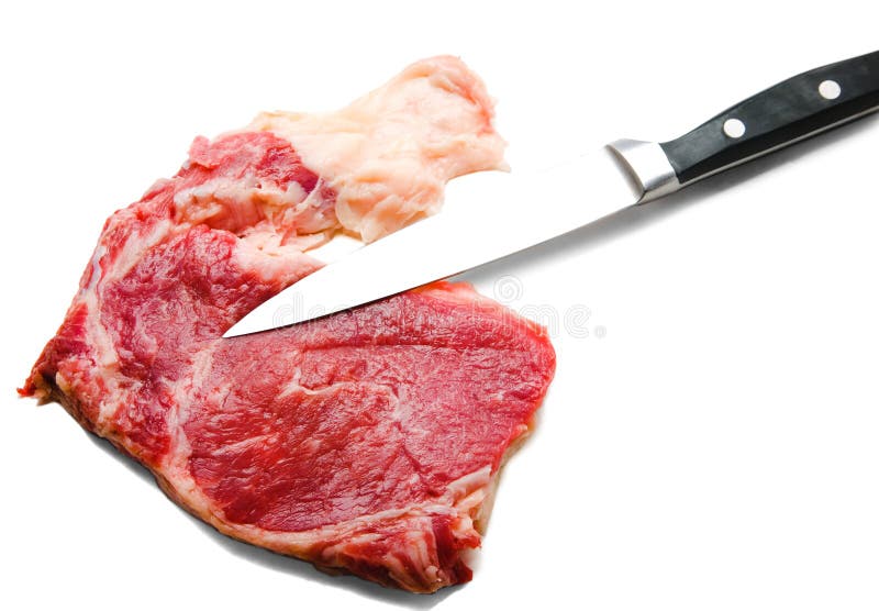 Knife Cutting Beef Picture. Image 8797267