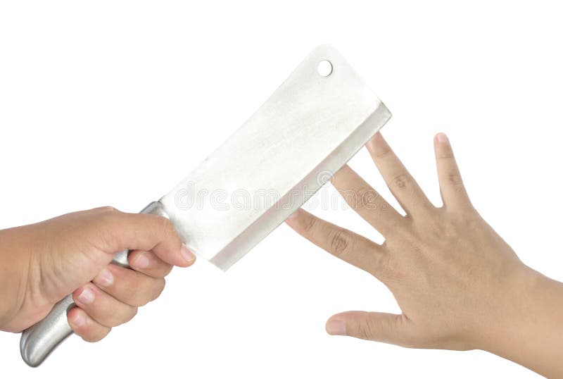 Knife Cutting Finger of Hand Stock Photo Image of bizarre, white